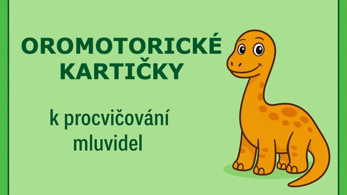 25 zábavných oromotorických karet s dinosaury