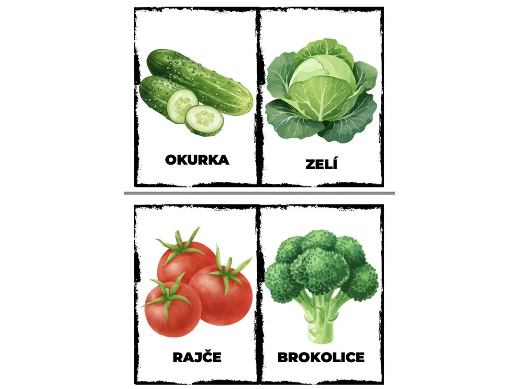 Obrázkové karty — Zelenina