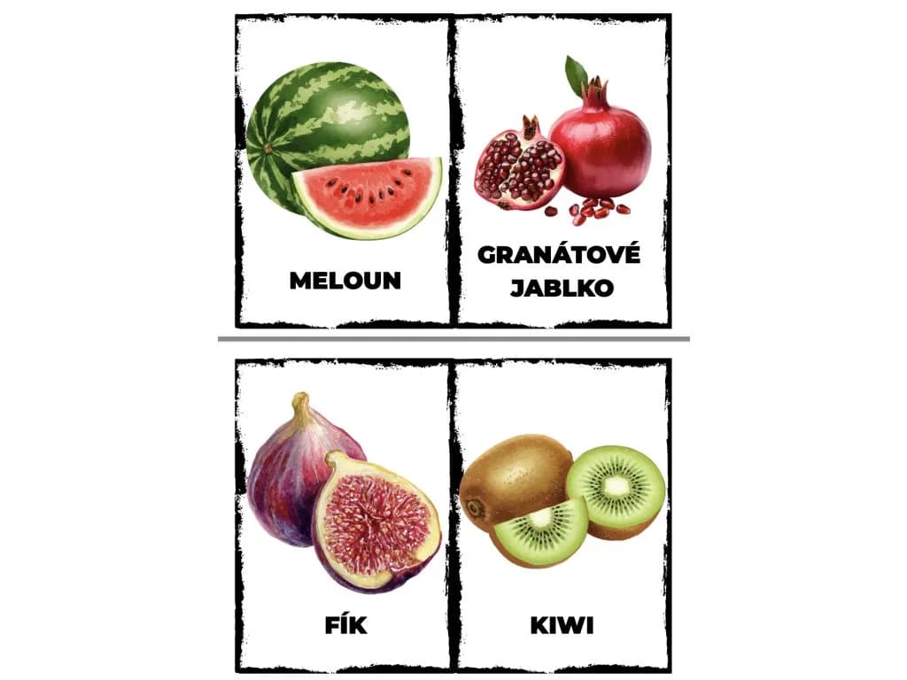 Obrázkové karty — Ovoce