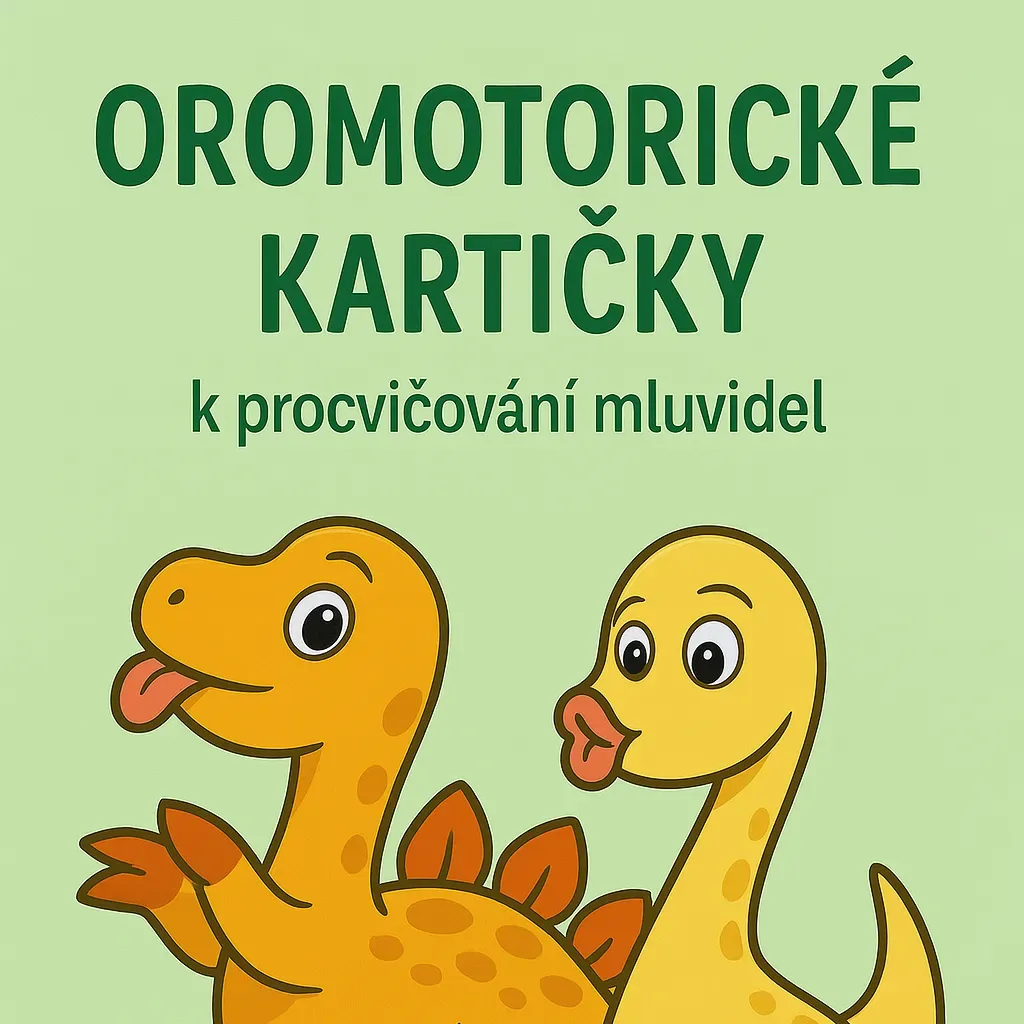 25 zábavných oromotorických karet s dinosaury