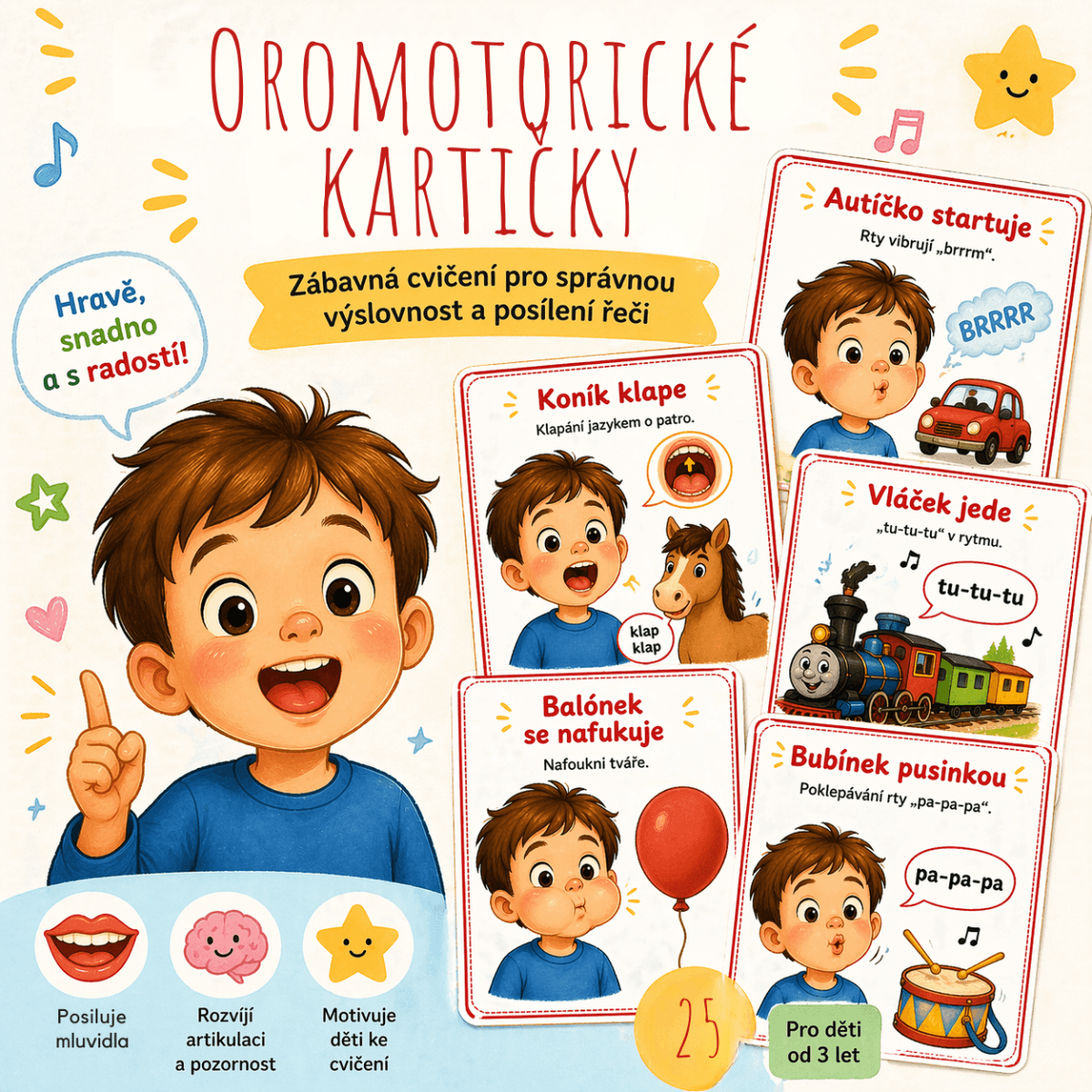 Oromotorické kartičky děti